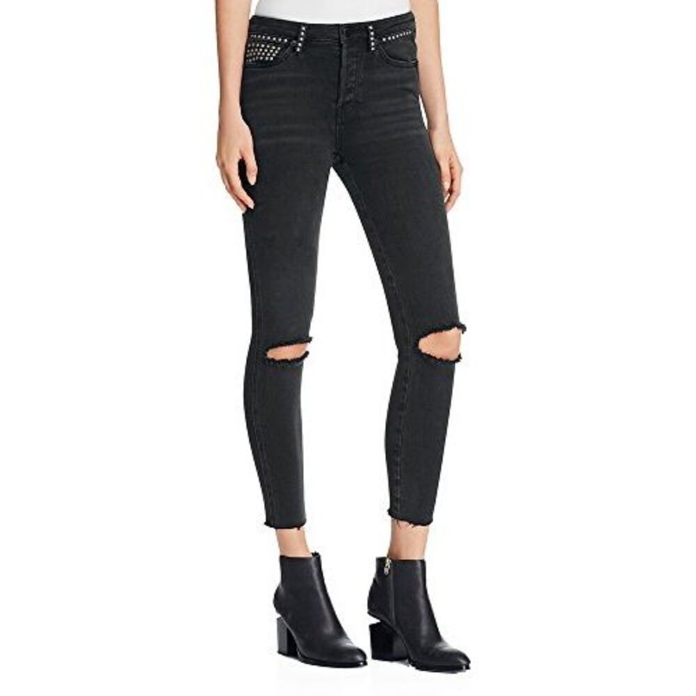 Free People Payton Studded Ripped Skinny Jeans